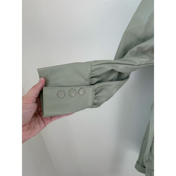 NWOT Revolve 7 For All Mankind Faux Leather Belted Romper Size Large - Picture 7 of 8